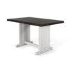 Orso Counter Height Dining Table, 60 Inch Rectangular, Off White Brown