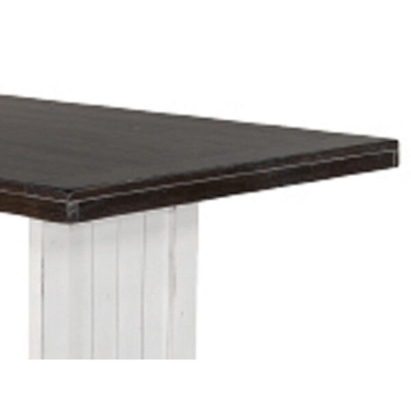Orso Counter Height Dining Table, 60 Inch Rectangular, Off White Brown