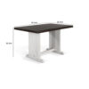 Orso Counter Height Dining Table, 60 Inch Rectangular, Off White Brown