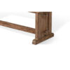 Yael Side Dining Bench, Plank Seat, Light Brown Mahogany Wood 48 Inch