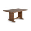 Yael Dining Table, 60 Inch Rectangular Plank Top, Light Brown Mahogany