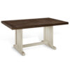 Orso Dining Table, 60 Inch Rectangular Plank Top, Off White and Brown