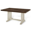 Orso Dining Table, 60 Inch Rectangular Plank Top, Off White and Brown