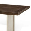 Orso Dining Table, 60 Inch Rectangular Plank Top, Off White and Brown
