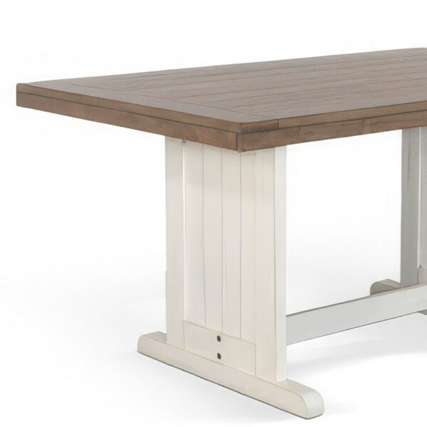 1502202669923c56df179.jpeg Dean Dining Table, 60 Inch Rectangular Plank Top, Off White and Brown