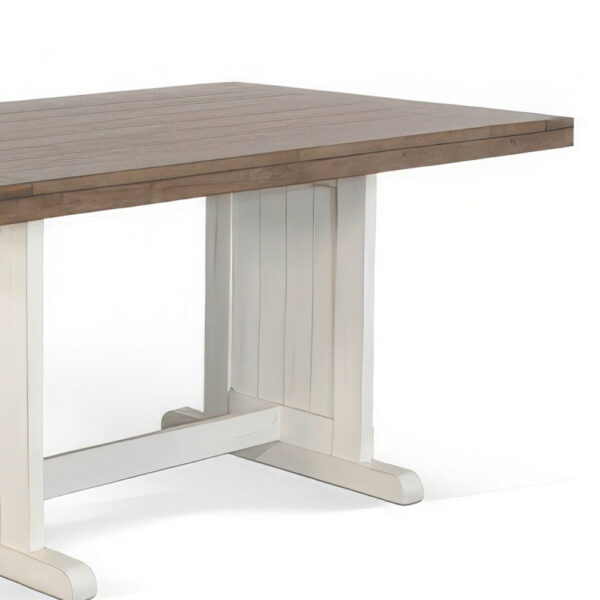 1502202669923c589f0cf.jpeg Dean Dining Table, 60 Inch Rectangular Plank Top, Off White and Brown