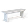 Sime Side Dining Bench, Plank Style, Off White Mahogany Wood 48 Inch