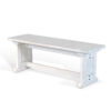 Sime Side Dining Bench, Plank Style, Off White Mahogany Wood 48 Inch
