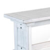 Sime Side Dining Bench, Plank Style, Off White Mahogany Wood 48 Inch
