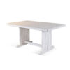 Sime Dining Table, 60 Inch Rectangular Plank Top, Off White Wood