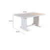 Sime Dining Table, 60 Inch Rectangular Plank Top, Off White Wood