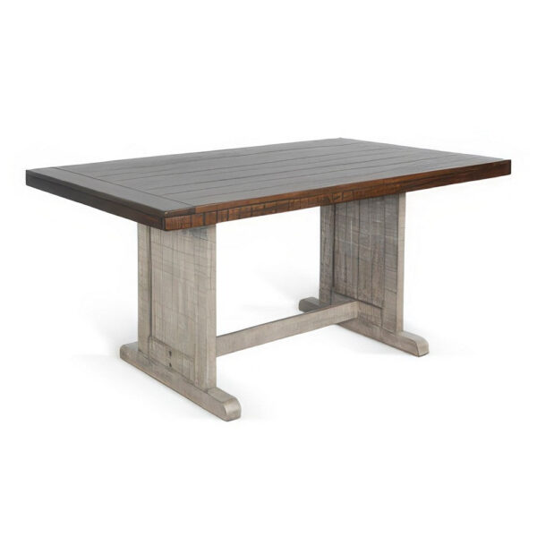 1502202669923c950850f.jpeg Camie Dining Table, 60 Inch Rectangular Plank Top, Dark Brown n Gray