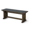 Camie Side Dining Bench, Plank Seat, Dark Brown Mahogany Wood 48 Inch
