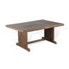 Camie Dining Table, 60 Inch Rectangular Plank Top, Brown Mahogany Wood