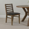 Tinaa Side Dining Chair, Black Polyester, Brown Pine Wood, Ladderback