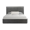 Zoko Queen Bed with Panel Style Headboard, Ash Gray Solid Wood Frame