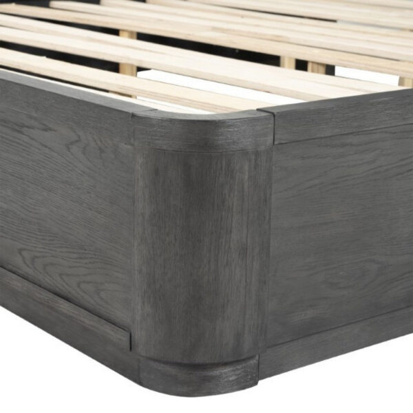 Zoko Queen Bed with Panel Style Headboard, Ash Gray Solid Wood Frame