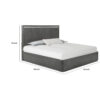 Zoko Queen Bed with Panel Style Headboard, Ash Gray Solid Wood Frame