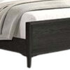 Kaira Queen Size Bed, Metal Accents, Espresso Brown Solid Rubberwood