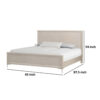 Kaira Queen Size Bed with Metal Accents, Natural Oak Solid Rubberwood