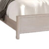 Reham Queen Size Bed, Rounded Edges, White Wash Brown Rubberwood Frame