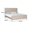 Giva Queen Bed, Rounded Edges, Natural Oak Beige, Solid Rubberwood