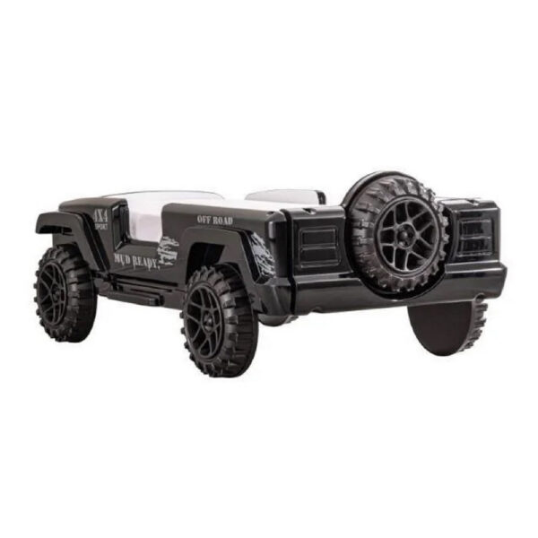 Randy SUV Twin Bed with Lights, Sound Effects, Black Faux Leather