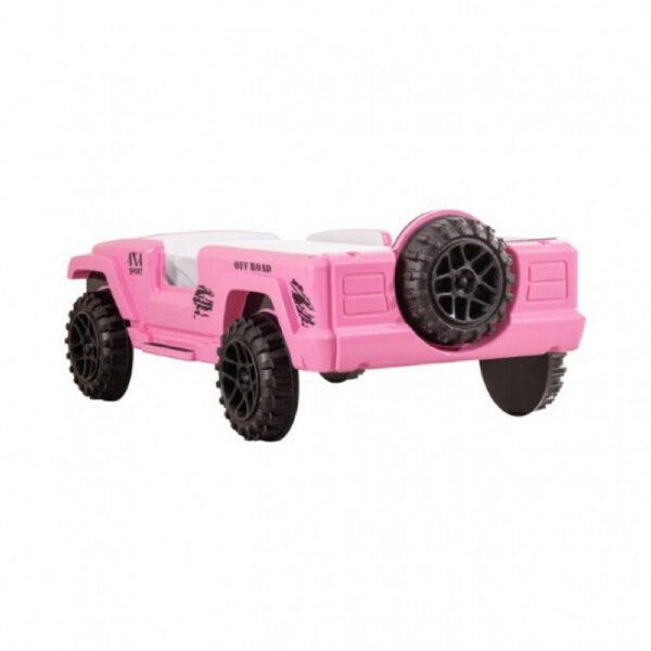 Randy SUV Twin Bed with Lights and Sound Effects, Pink Faux Leather