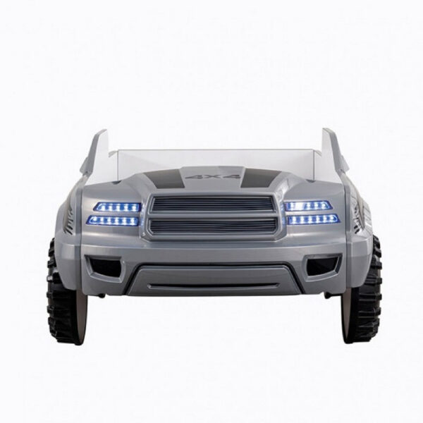 Tonie Truck Twin Bed, Interactive Lights and Sound Effects, Gray ABS