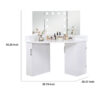Laura Vanity Desk Set, 3 Panel Mirror, 10 Light Bulbs White Solid Wood