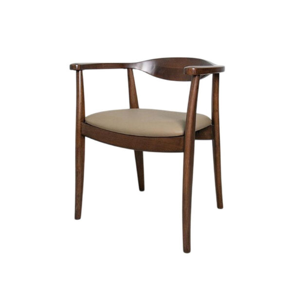 Niva Dining Side Chair Set of 2, Modern Armchairs, Brown Rubberwood