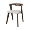 Vyva Dining Side Chair Set of 2, Ivory Seat, Walnut Brown Rubberwood