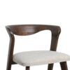 Vyva Dining Side Chair Set of 2, Ivory Seat, Walnut Brown Rubberwood
