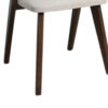 Vyva Dining Side Chair Set of 2, Ivory Seat, Walnut Brown Rubberwood