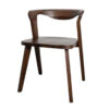 Rumy Dining Side Chair Set of 2, Open Back, Walnut Brown Solid Wood