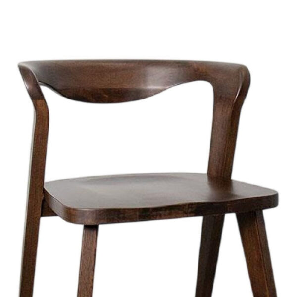 Rumy Dining Side Chair Set of 2, Open Back, Walnut Brown Solid Wood