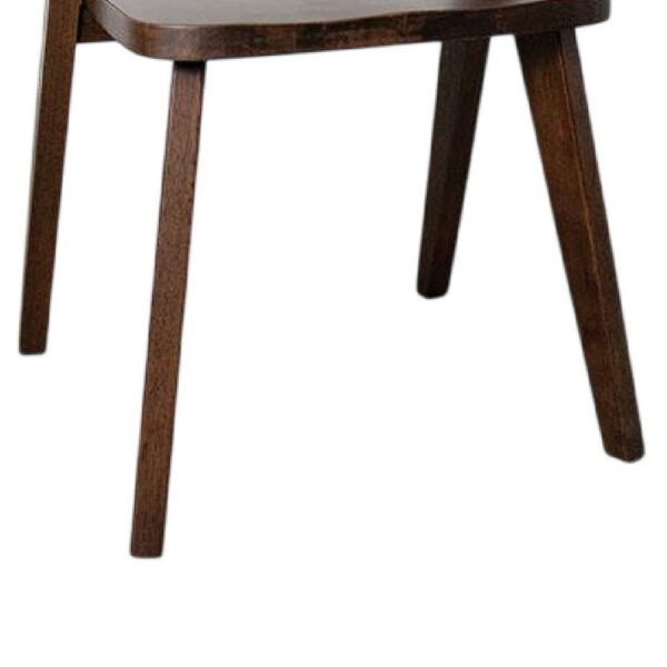 Rumy Dining Side Chair Set of 2, Open Back, Walnut Brown Solid Wood