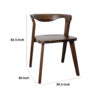 Rumy Dining Side Chair Set of 2, Open Back, Walnut Brown Solid Wood