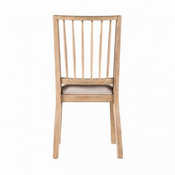 Lucas Dining Side Chair Set of 2, Slatted Back, Natural Brown Wood