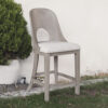 Zoko Counter Height Chair Set of 2, Curved Cut Out Back, White Wash