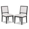 Ginie Dining Side Chair Set of 2, Farmhouse Legs, Black Rubberwood