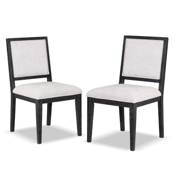 Ginie Dining Side Chair Set of 2, Farmhouse Legs, Black Rubberwood