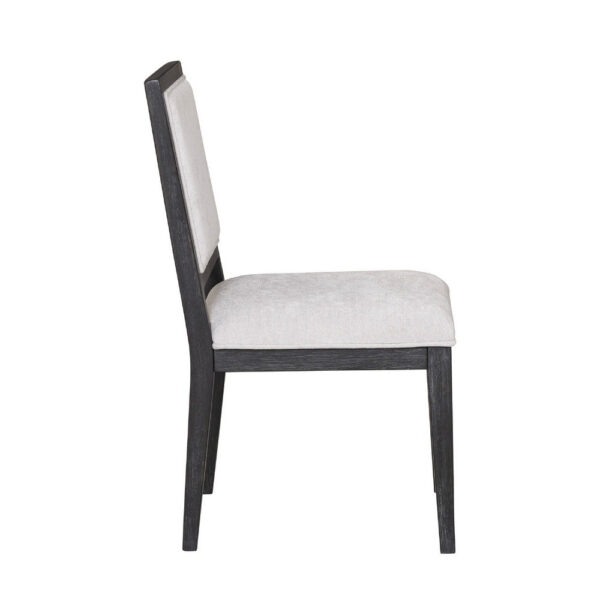 Ginie Dining Side Chair Set of 2, Farmhouse Legs, Black Rubberwood