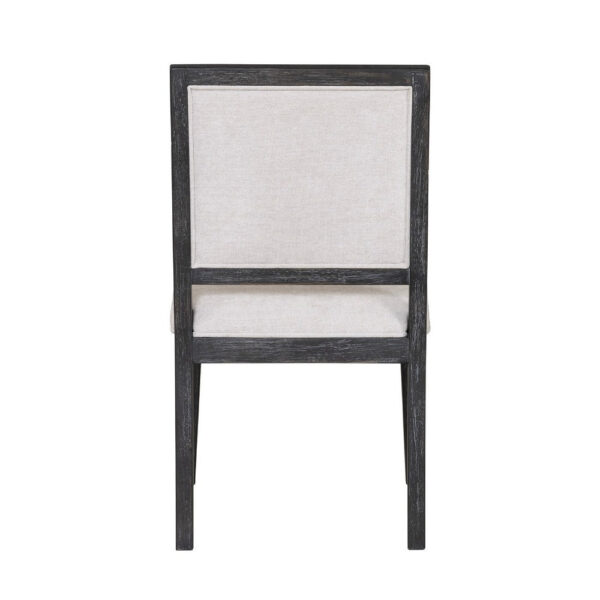 Ginie Dining Side Chair Set of 2, Farmhouse Legs, Black Rubberwood