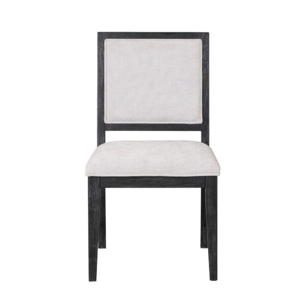 Kizie Dining Side Chair Set of 2, Farmhouse Panel Design, Black Wood