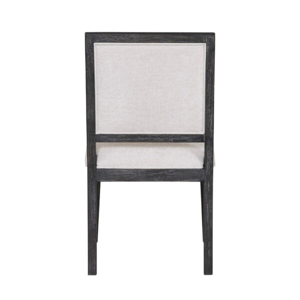 Kizie Dining Side Chair Set of 2, Farmhouse Panel Design, Black Wood