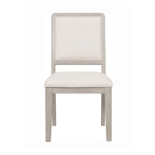 Giva Dining Side Chair Set of 2, Rattan Design, Natural Brown Wood