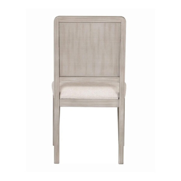 Giva Dining Side Chair Set of 2, Rattan Design, Natural Brown Wood