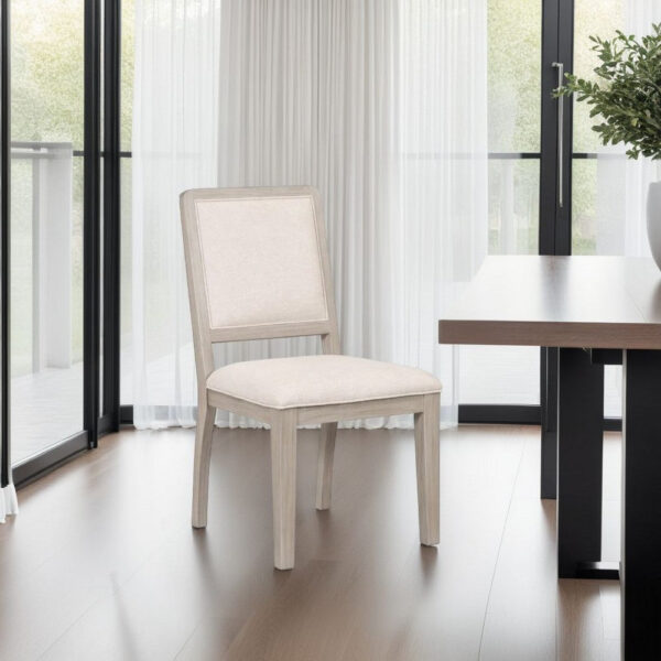 Giva Dining Side Chair Set of 2, Rattan Design, Natural Brown Wood