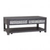 Zoko 48 Inch Coffee Table, Caster Wheels, Drawers, Ash Gray Rubberwood